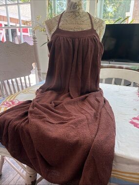 Free People Chocolate Brown Halter Maxi Dress